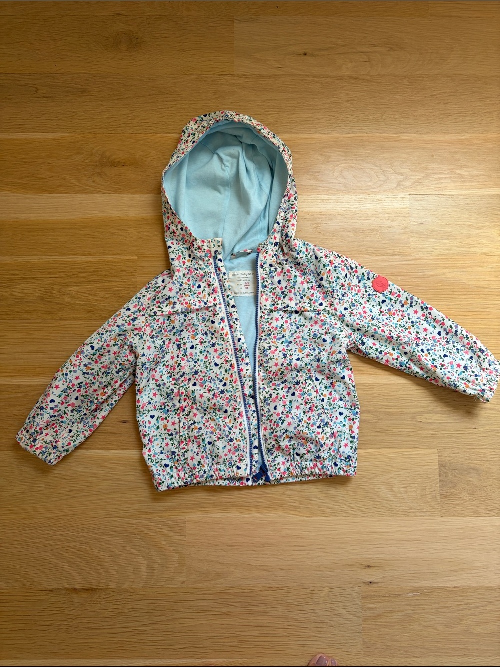 Zara Kids Floral Hooded Jacket - White Multi 2/3 years